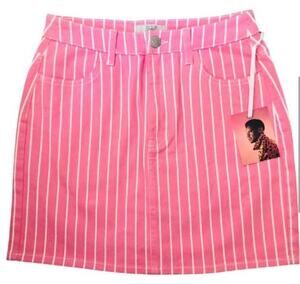 New Victor Glemaud x Target Pink White Striped Mini Skirt Size 4